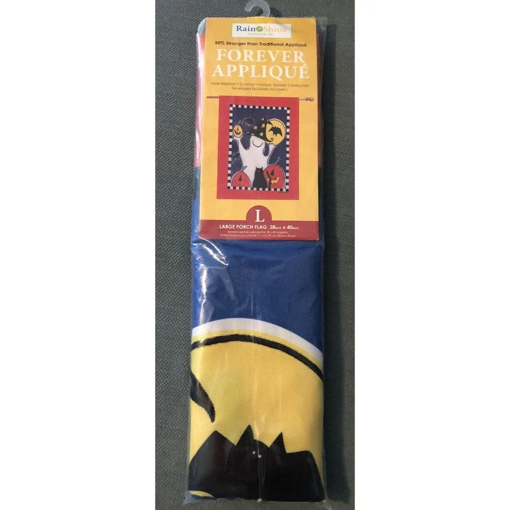 Rain or Shine Forever Applique Large Porch Flag 28” X 40” Halloween Ghost New